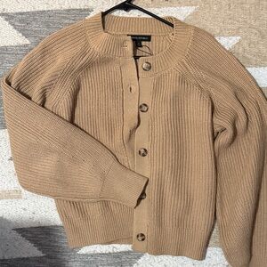 Banana Republic Women's Camel Ribbed Button-Front Cardigan